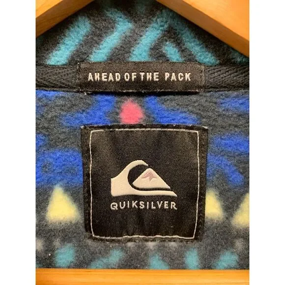Quiksilver Men’s S OG Retro Printed Polar Fleece‎ Full Zip Jacket Hiking Outdoor - Picture 7 of 13